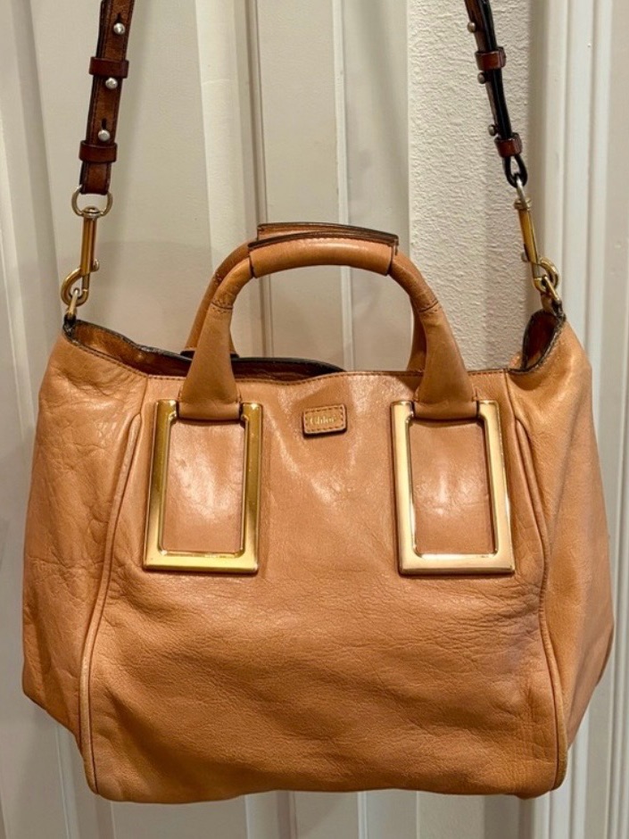 Euc!! Chlo Ethel Tan Leather Satchel/Crossbody With Gold Hardware (Vintage)
